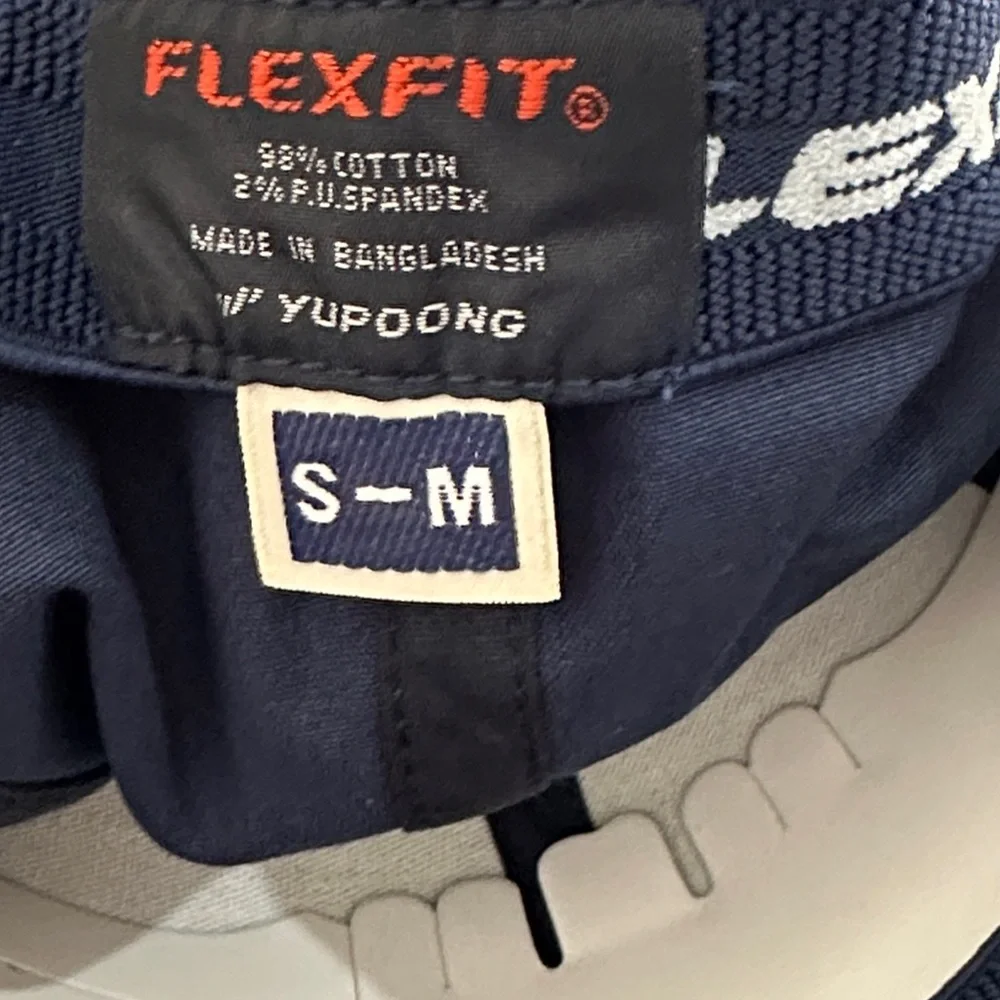 Flexfit Navy Blue Cap‎ Solid Navy Blue Fitted Baseball Hat Cap DIY Stretch NWT